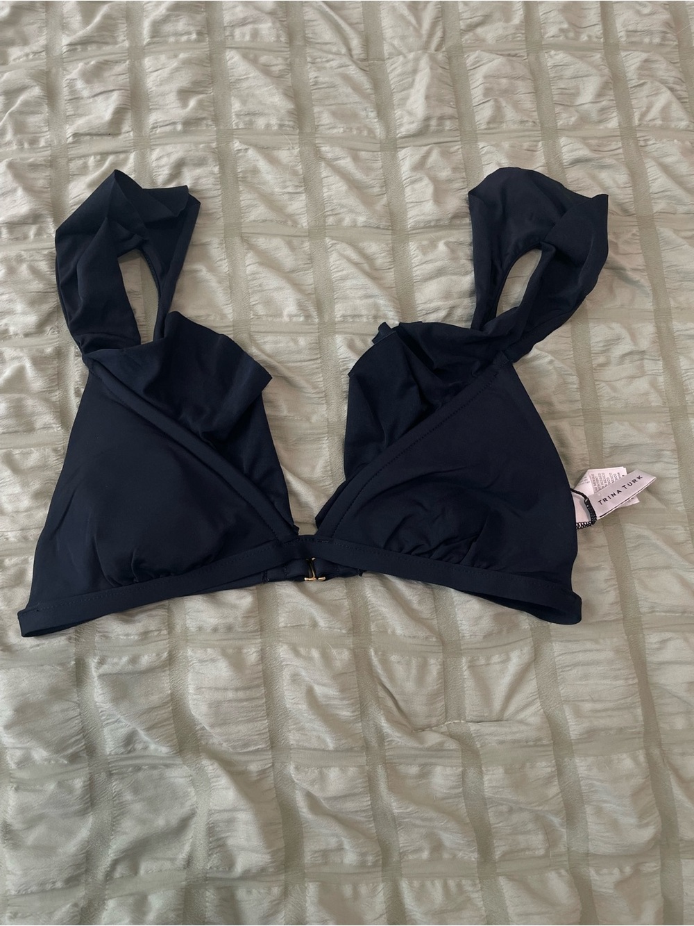 Trina Turk Black Twist-Strap Bikini Bralette
